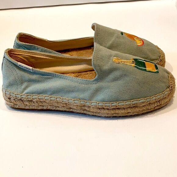 Soludos Blue Wine Orange Embroidered Espadrilles 6.5 - Picture 6 of 10